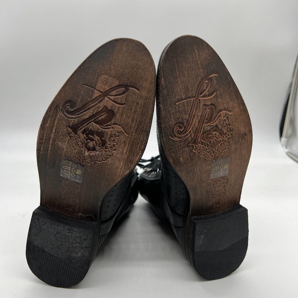 Free People Leather Ankle Boot Womens Size 38 / 7.5 US Combat Boots - Picture 6 of 14